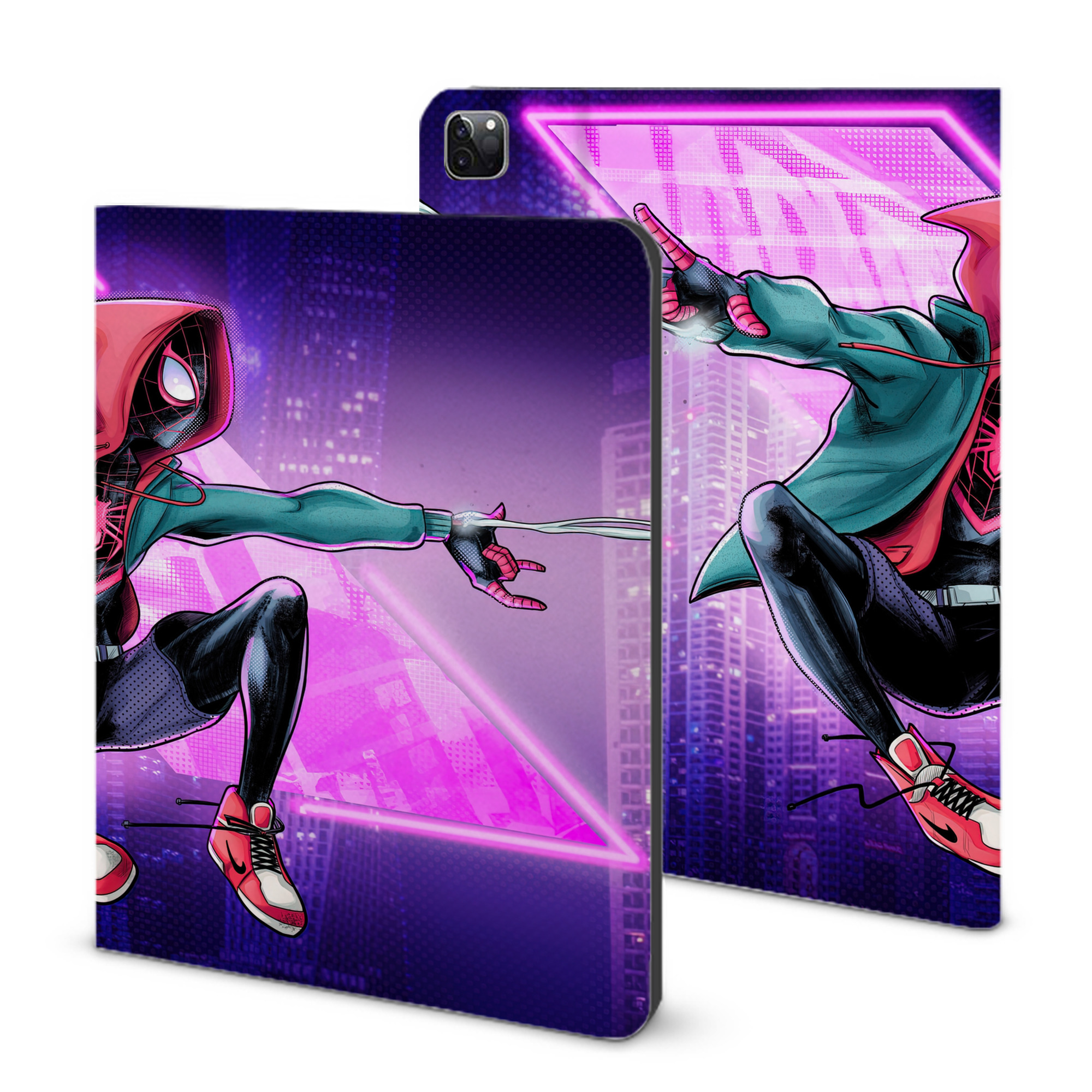 （画像用） Spider Man スパイダーマン IPad ケース ブック型 PUレザー TPU 耐衝撃 軽量 薄型 ペン収納なし 全面保護 IPad 各モデル対応